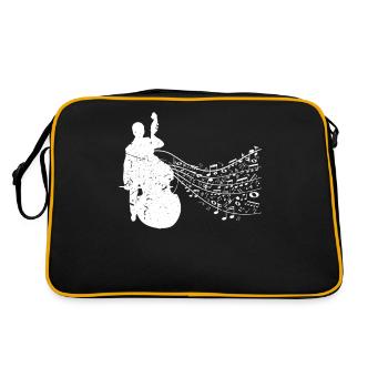 Cool Graphic Jazz Lovers Upright Bass Player - Retro Bag - black/gold - Back