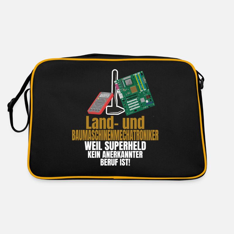 Beruf Land und Baumaschinenmechatroniker Geschenk - Retro Tasche - Schwarz/Gold