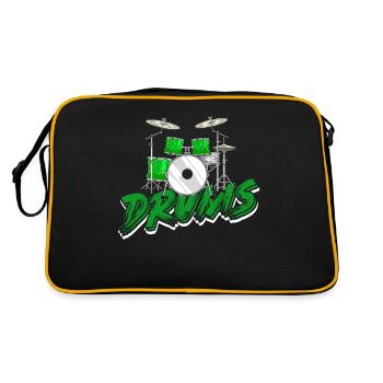 Tambours batteur baguettes tambour - Sac Retro - noir/or - Dos