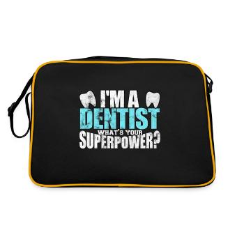 Dentist teeth dentist toothpaste practice doctor - Retro Bag - black/gold - Back