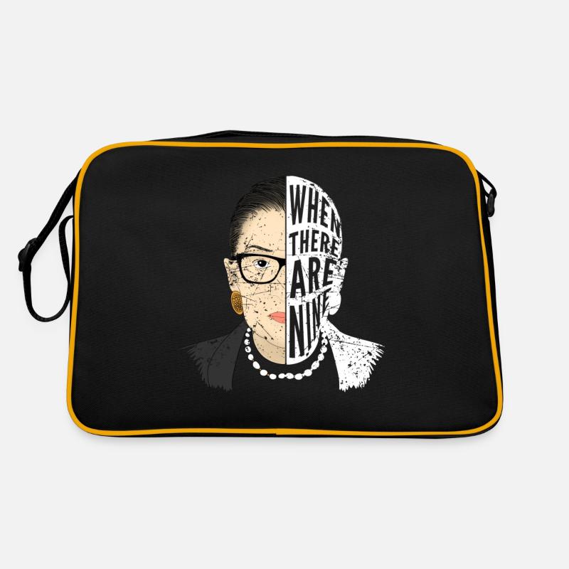 Ruth Bader Ginsburg When there are nine - Retro Tasche - Schwarz/Gold