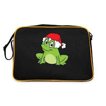 Grenouille avec chapeau de Noël Grenouille douce - Sac Retro - noir/or - Dos