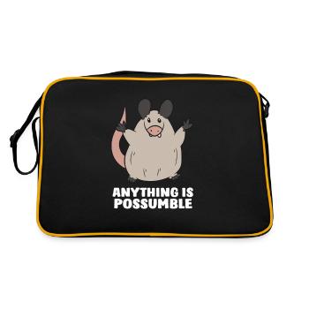 Opossum Anything Is Possumble Gift Opossums - Retro Bag - black/gold - Back
