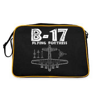 B17 Flying Fortress cadeau, Air Force, Aviation - Sac Retro - noir/or - Dos