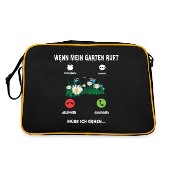 Hobbygärtner und Landschaftsgärtner - Retro Tasche - Schwarz/Gold - Hinten