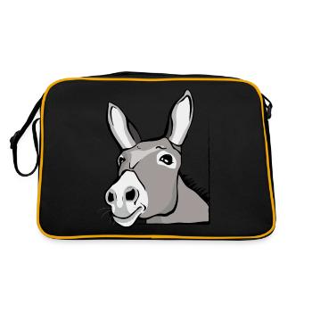 Cadeau animal de ferme âne drôle de maison d'âne - Sac Retro - noir/or - Dos