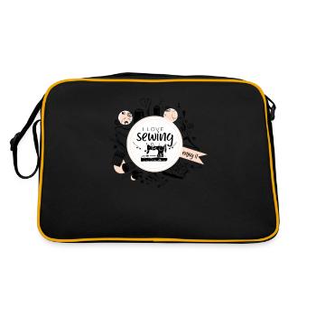 I Love Sewing Handmade Sewing Gift Seamstress - Retro Bag - black/gold - Back