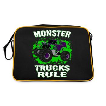 Awesome Monster trucks rule - Retro Bag - black/gold - Back