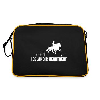 Islandpferd - Retro Tasche - Schwarz/Gold - Hinten