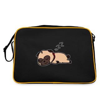 Cute Sleeping Dog Gift Idea - Retro Bag - black/gold - Back