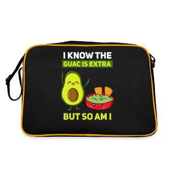 Guacamole Guac Avocado Dip Vegan - Retro Bag - black/gold - Back