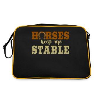 Equine Horse Riding Pony Equestrian Equestrian Gift - Retro Bag - black/gold - Back