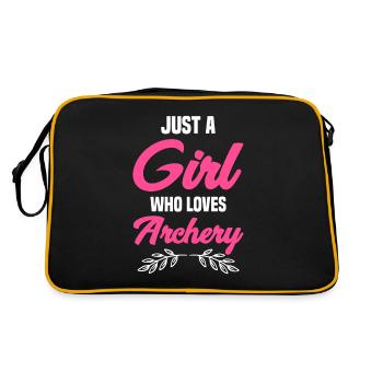 Bogenschießen - Retro Tasche - Schwarz/Gold - Hinten