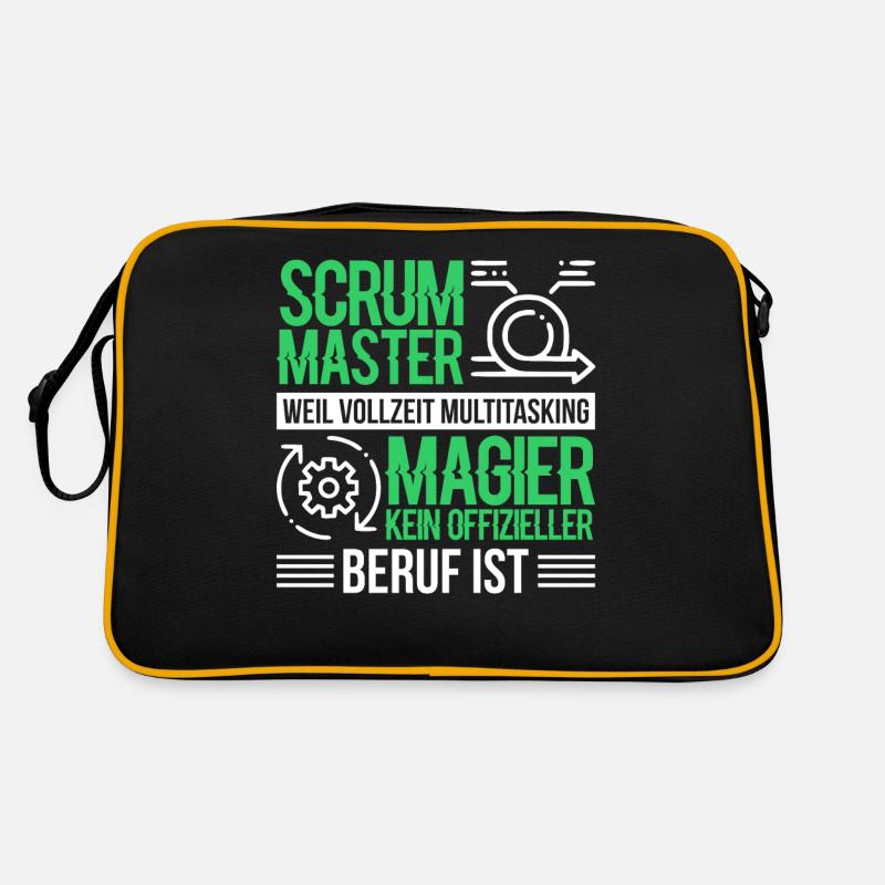 Docker Scrum Master Software Coding Geschenk - Retro Tasche - Schwarz/Gold