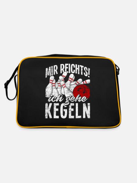 Kegeln - Retro Tasche - Schwarz/Gold - Hinten