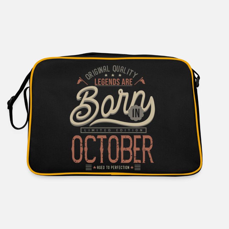les légendes OCTOBE anniversaire citations humour - Sac Retro - noir/or