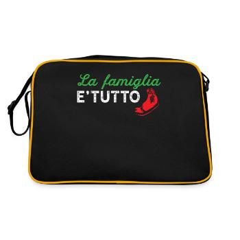 Chemise La Famiglia E Tutto - Cadeau Italien - Famille - Sac Retro - noir/or - Dos