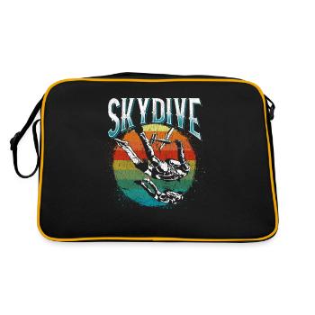 Skydiving Parachutist Aircraft - Retro Bag - black/gold - Back