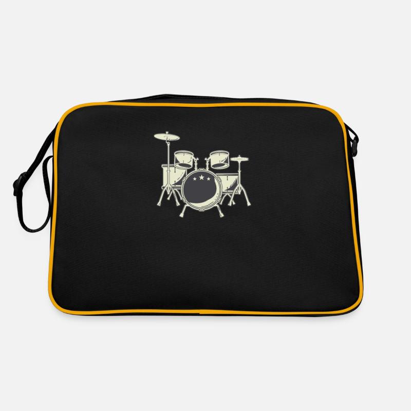 Schlagzeug Schlagzeuger - Retro Tasche - Schwarz/Gold