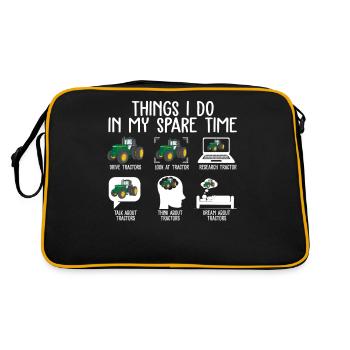 Things I Do In My Spare Time Tractors T Shirt - Sac Retro - noir/or - Dos