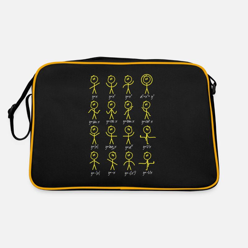 Funny Math Stick Figures Doing Functions - Retro Tasche - Schwarz/Gold