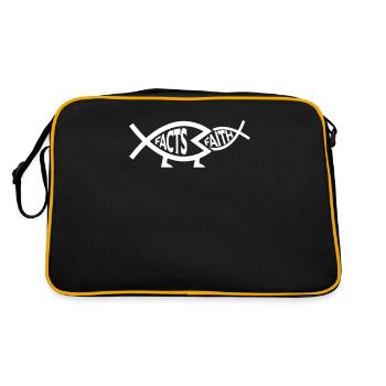 Facts versus faith atheism - atheist gift - Retro Bag - black/gold - Back