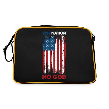 Eine Nation kein Gott Atheismus & Atheist - Retro Tasche - Schwarz/Gold - Hinten