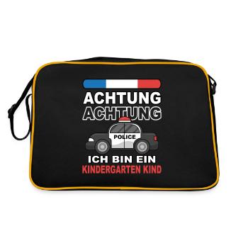 Kindergarten 2021 Anfang Start Kindergartenkind - Retro Tasche - Schwarz/Gold - Hinten
