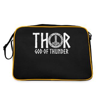 Nordic Gods Thor God of Thunder - Retro Tasche - Schwarz/Gold - Hinten