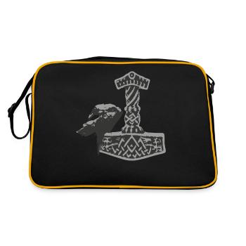 Thor Hammer Ravens Odin Midgard - Sac Retro - noir/or - Dos