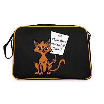 Chat Amant De Chat Sarcasme Antifasciste - Sac Retro - noir/or - Dos