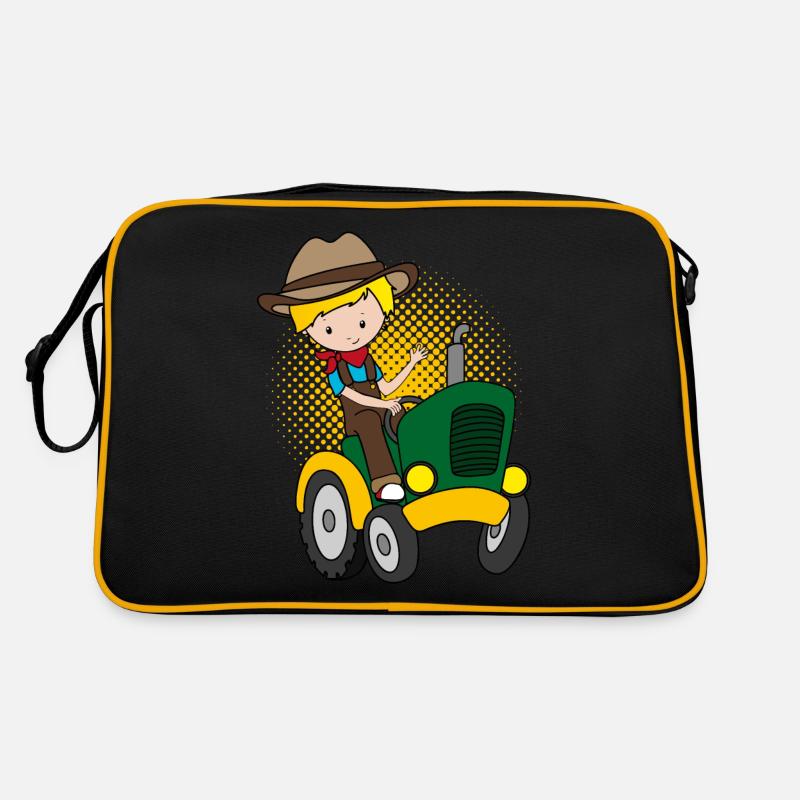 Traktorfahrer Junge Bauer Landwirt Kinder Geschenk Retro Tasche