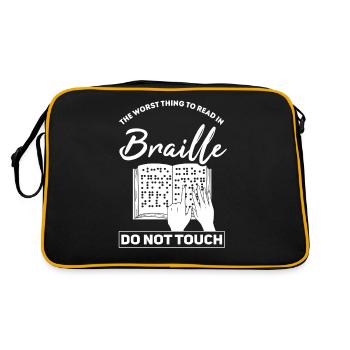 Braille Blindness Braille Blind Blind - Sac Retro - noir/or - Dos