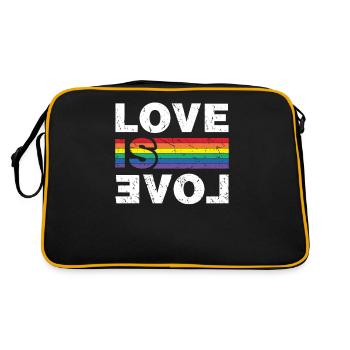 Love Is Love - Retro Tasche - Schwarz/Gold - Hinten