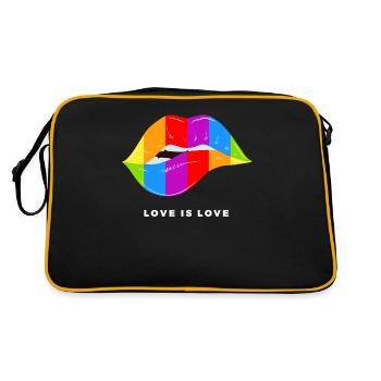 Love Is Love Pride Month Lips Rainbow - Retro Tasche - Schwarz/Gold - Hinten