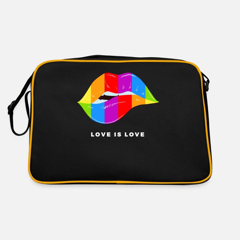 Love Is Love Pride Month Lips Rainbow Sac Retro