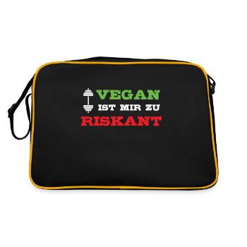Kraftraining Fitness Lustiger Gym Spruch Muskeln - Retro Tasche - Schwarz/Gold - Hinten