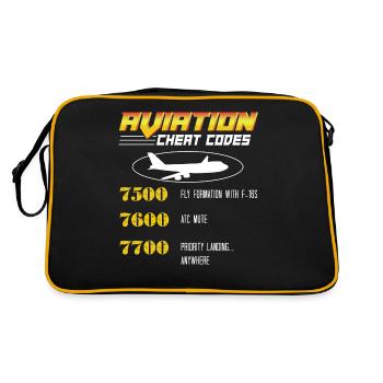 Aviation Cheat Codes gift, Aviation gift, - Retro Bag - black/gold - Back