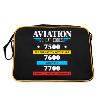 Aviation Cheat Codes gift, Aviation gift, - Retro Bag - black/gold - Back