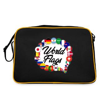 Flaggen der Länder Nationales Erbe Patriotische Ve - Retro Tasche - Schwarz/Gold - Hinten