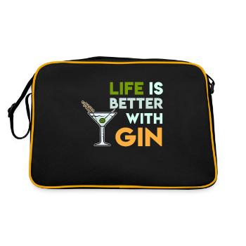 Life is better with Gin Cocktail Drink - Retro Bag - black/gold - Back
