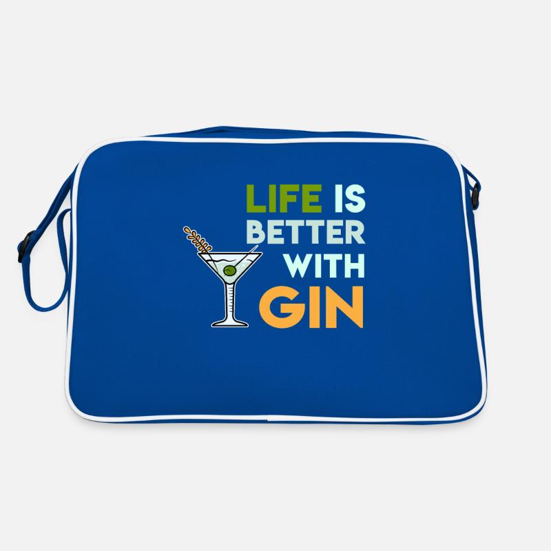 Mit Gin Cocktail Drink Ist Das Leben Besser Retro Tasche