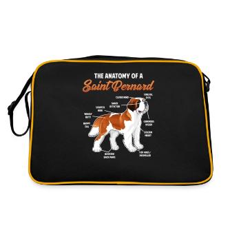 Anatomie d’un chien de Saint-Bernard - Sac Retro - noir/or - Dos