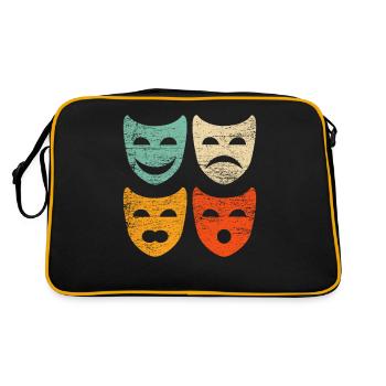 Theater mask retro - Retro Bag - black/gold - Back