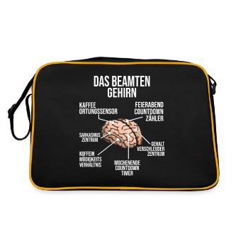 Beamter Gehirn Beamte Beruf Beamten Geschenk - Retro Tasche - Schwarz/Gold - Hinten