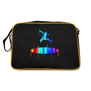 Qigong Training Spruch Chigong Qi Gong - Retro Tasche - Schwarz/Gold - Hinten