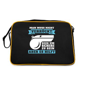 Fußball Schiri Fussball Schiedsrichter - Retro Tasche - Schwarz/Gold - Hinten