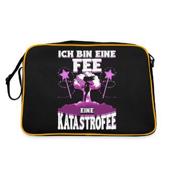 Katastrofee – Chaos mit Feenstaub und Charme - Retro Tasche - Schwarz/Gold - Hinten