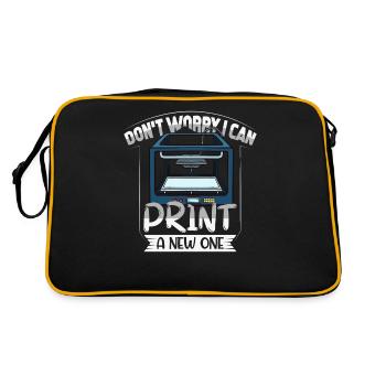 3D Drucker Geschenk 3D Druckmaschine - Retro Tasche - Schwarz/Gold - Hinten