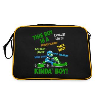 Cadeau pour garçons de karting - Piste de karting de karting - - Sac Retro - noir/or - Dos